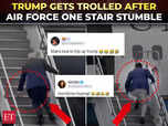 Image for Trump stumbles while boarding Air Force One